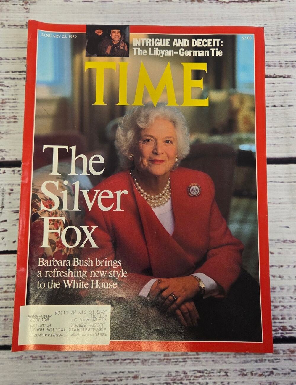 Time Magazine Jan 23 1989 Barbara Bush Silver Fox Vintage Issue